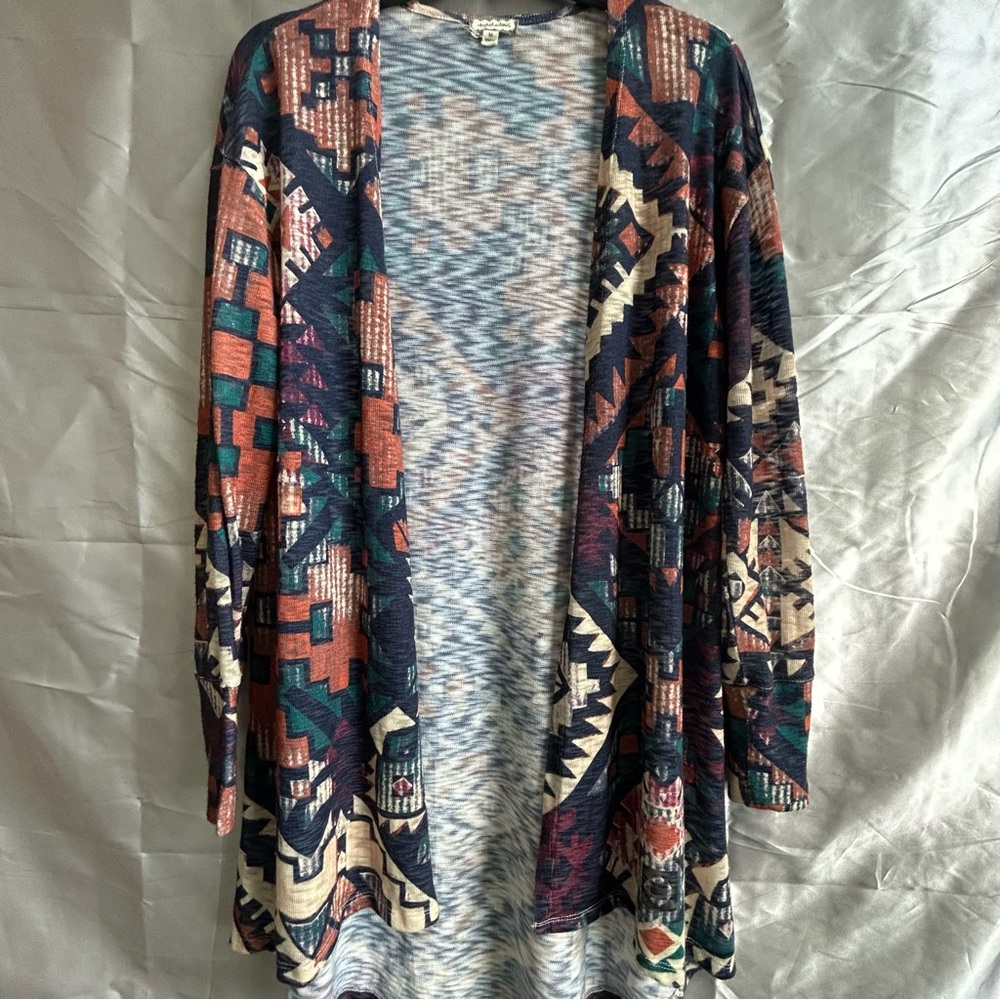 Eyeshadow Multicolor Geometric Cardigan